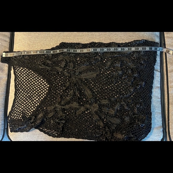 Black Floral Mesh Tank|Country|Rodeo|Measures 16 inches arm to arm|No Brand Name - Picture 6 of 6